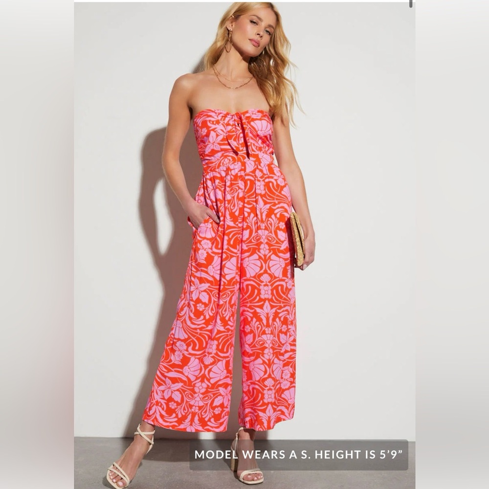VICI: Tammy Strapless Tie Front Jumpsuit
